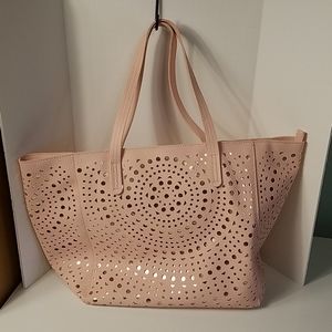 Earth & Body Works Large Faux Leather Tote Bag